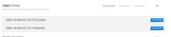 Apple、「Safari 10 for Yosemite and El Capitan」を開発者に公開！