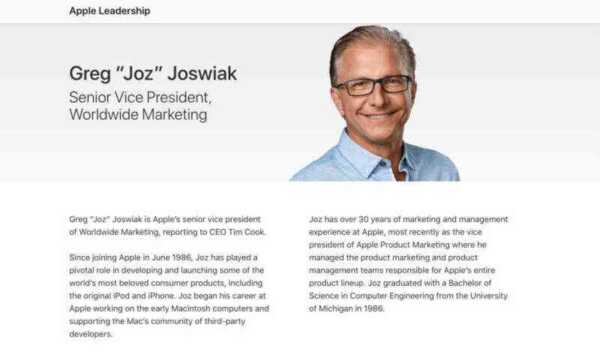 Appleの新しいシニアバイスプレジデントにグレッグ・ジョスウィアック氏！