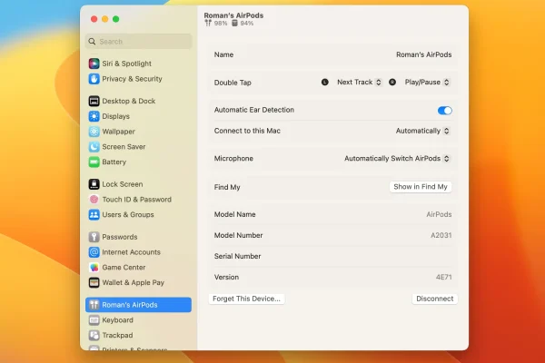 macOS Ventura、ついにMacでAirPodsの完全な設定が可能になる