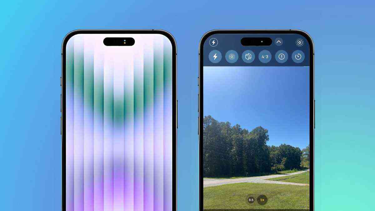 iPhone 14 Proの丸型カットアウト部分は、MacカメラのLEDと同様に点灯