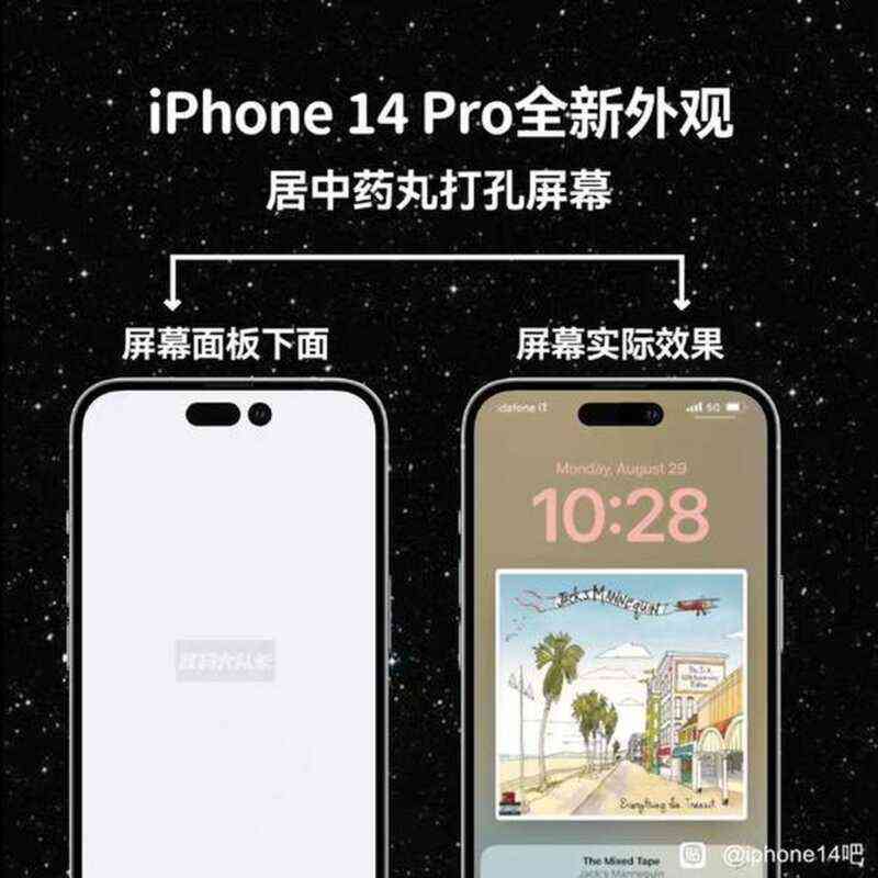 iPhone 14 Proのディスプレイカットアウトは、電源をオンにすると単一の長い楕円形として表示される可能性