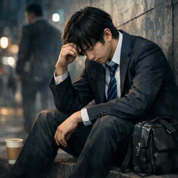 若い疲れたサラリーマン